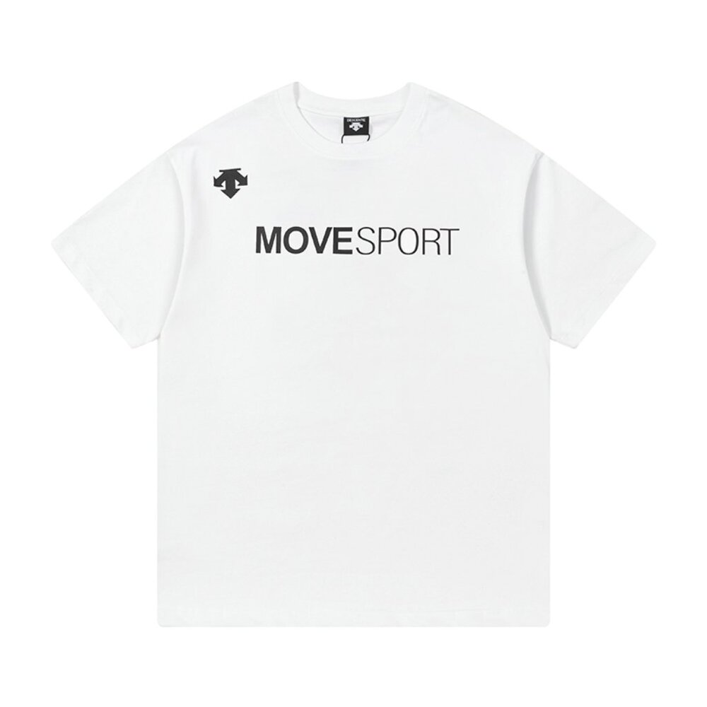 White Short-Sleeved T-Shirt With Letter Print On The Chest Descente